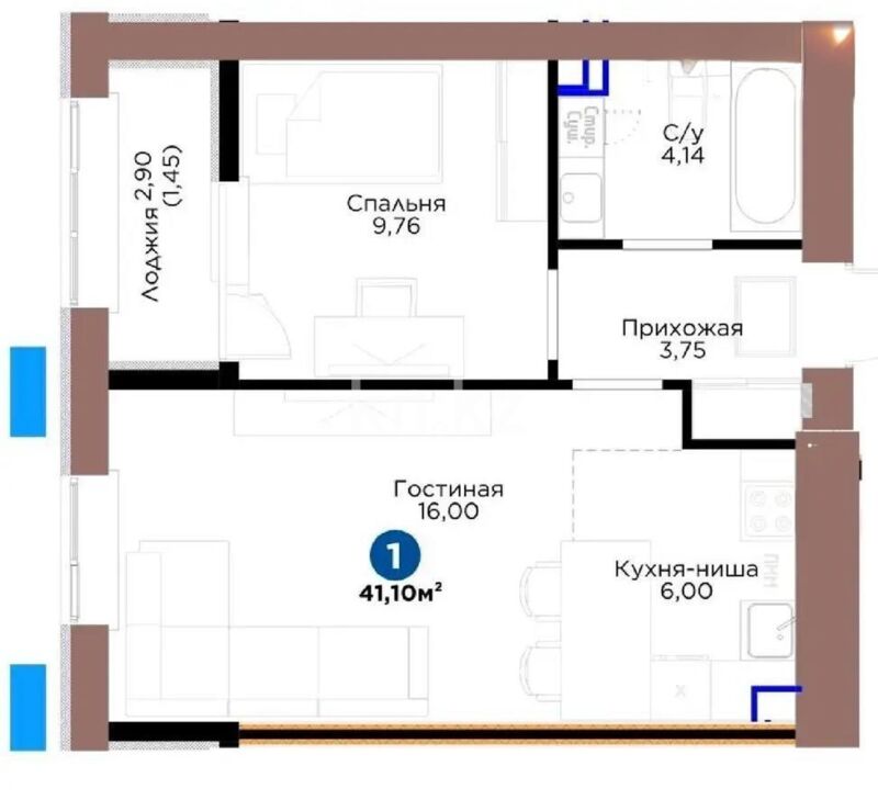 Продажа 2-комнатной квартиры, 40 м² - Продажа двухкомнатных квартир в р-не Нура Астаны - страница 51 фото 1 из 1
