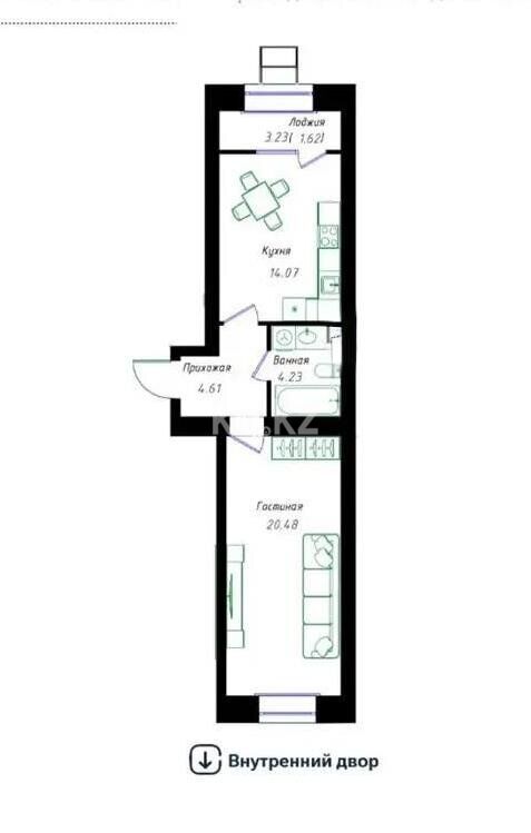 Продажа 1-комнатной квартиры, 45 м² - Продажа квартир в кирпичном доме в Астане - страница 2 фото 1 из 1