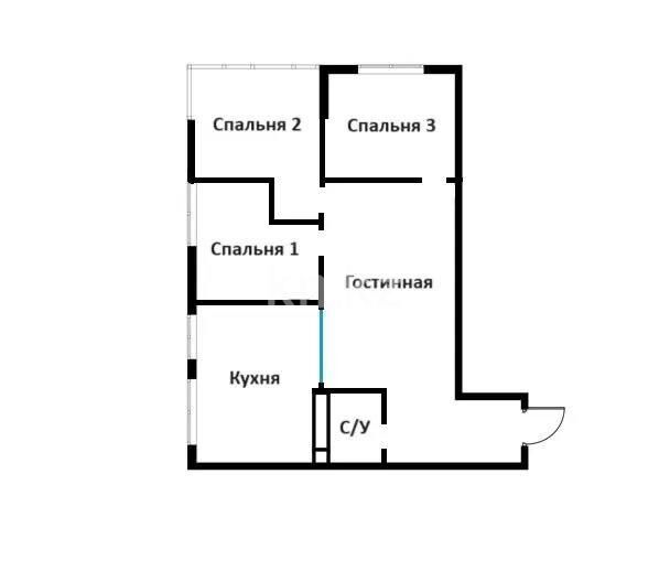 Продажа 3-комнатной квартиры, 78 м² - Продажа трехкомнатных квартир в Казахстане - страница 7 фото 1 из 1