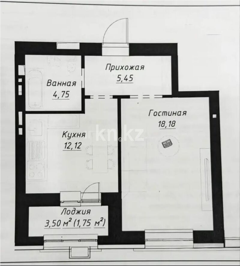 Продажа 1-комнатной квартиры, 41.3 м² - Продажа квартир в новостройках Астаны - страница 8 фото 4 из 4