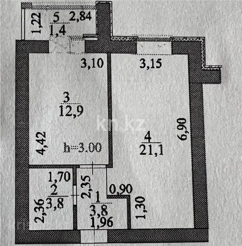 Продажа 1-комнатной квартиры, 43 м² - Продажа однокомнатных квартир в р-не Сарайшык Астаны - страница 18 фото 1 из 1