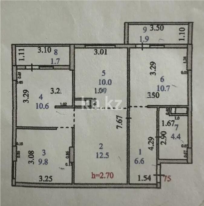 Продажа 4-комнатной квартиры, 70 м² - Продажа четырехкомнатных квартир в кирпичном доме в Казахстане - страница 3 фото 8 из 8