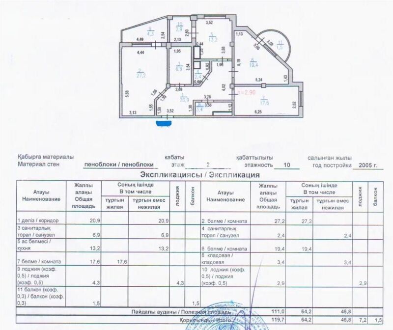 Продажа 3-комнатной квартиры, 119.7 м² - Продажа трехкомнатных квартир в Казахстане - страница 3 фото 6 из 6