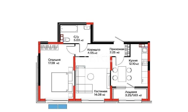 Продажа 2-комнатной квартиры, 56.73 м² - Продажа двухкомнатных квартир в Турксибском р-не Алматы - страница 10 фото 1 из 1