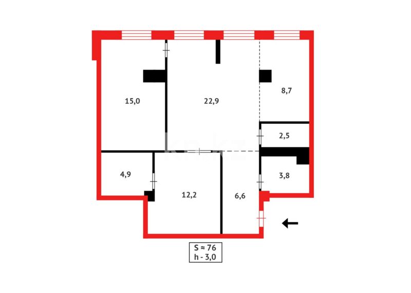 Продажа 3-комнатной квартиры, 76 м² - Продажа трехкомнатных квартир в кирпичном доме в Казахстане - страница 4 фото 16 из 16