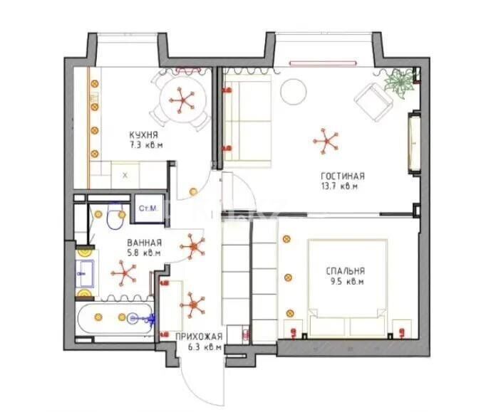 Продажа 1-комнатной квартиры, 42.6 м² - Продажа однокомнатных квартир в Казахстане - страница 4 фото 2 из 2