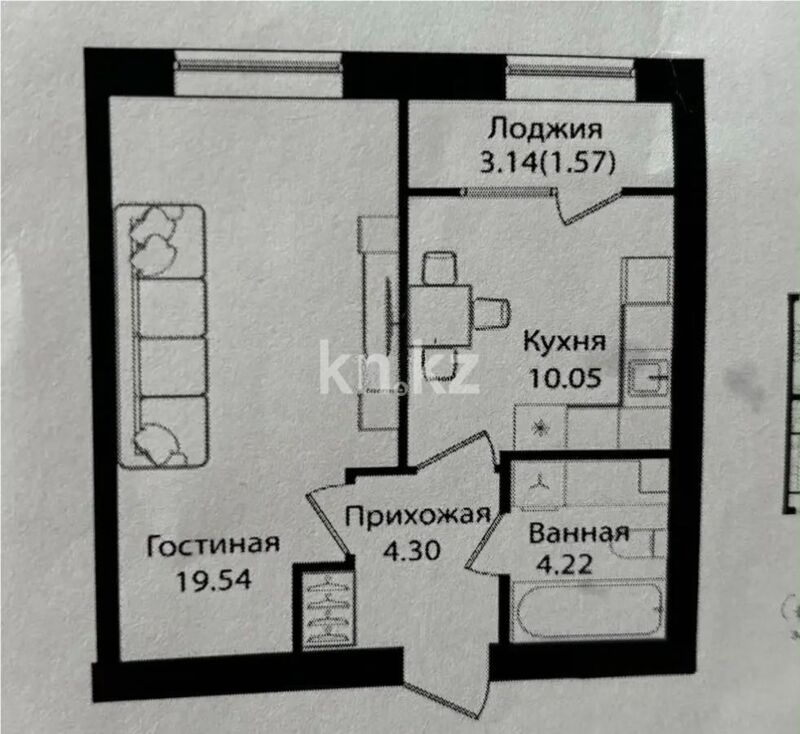 Продажа 1-комнатной квартиры, 40 м² - Продажа однокомнатных квартир в р-не Сарыарка Астаны - страница 17 фото 1 из 1