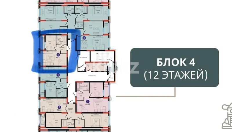 Продажа 1-комнатной квартиры, 41 м² - Продажа однокомнатных квартир в р-не Нура Астаны - страница 34 фото 4 из 4