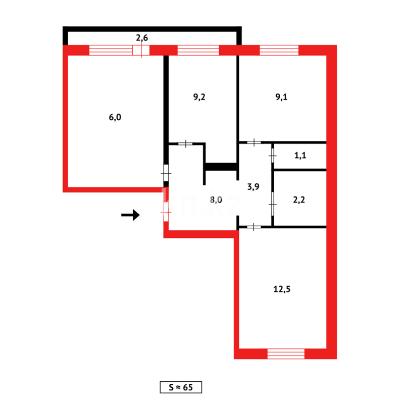 Продажа 3-комнатной квартиры, 68 м² - Продажа трехкомнатных квартир в Майкудуке Караганды - страница 8 фото 10 из 10