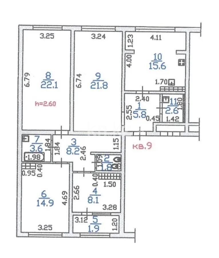 Продажа 4-комнатной квартиры, 108 м² - Продажа квартир в панельном доме в Алматы - страница 6 фото 9 из 9