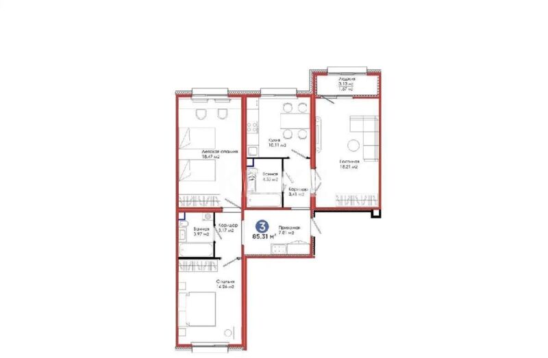 Продажа 3-комнатной квартиры, 86 м² - Продажа трехкомнатных квартир от собственников в Казахстане - страница 11 фото 1 из 1