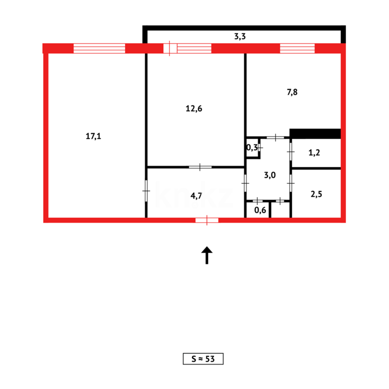 Продажа 2-комнатной квартиры, 55 м² - Продажа двухкомнатных квартир в Темиртау - страница 3 фото 14 из 14