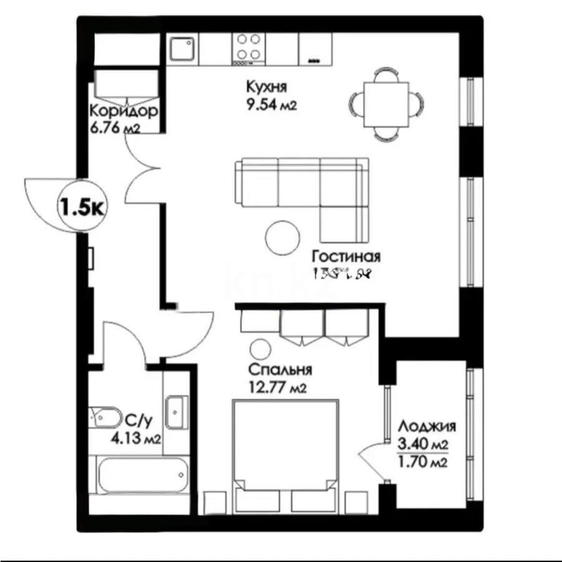 Продажа 2-комнатной квартиры, 53 м² - Продажа двухкомнатных квартир в р-не Нура Астаны - страница 55 фото 7 из 7