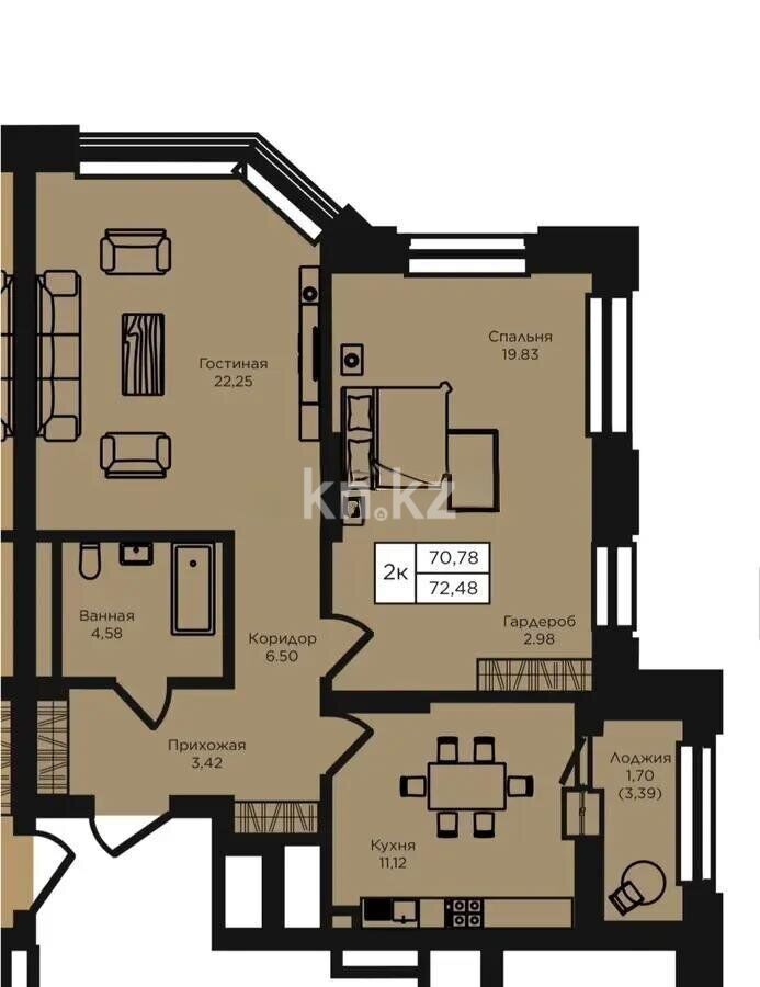 Продажа 3-комнатной квартиры, 73 м² - Недвижимость в Астане - страница 8 фото 4 из 4