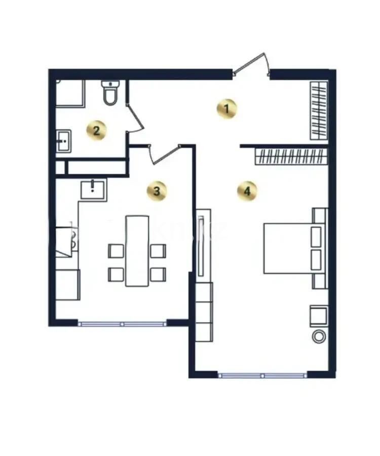 Продажа 1-комнатной квартиры, 53.25 м² - Продажа однокомнатных квартир в Турксибском р-не Алматы - страница 6 фото 2 из 2
