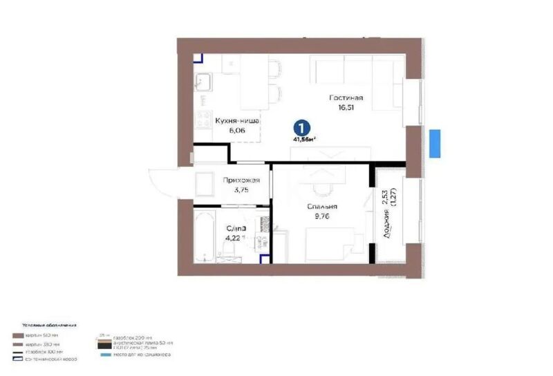 Продажа 2-комнатной квартиры, 42 м² - Продажа двухкомнатных квартир в кирпичном доме в Астане - страница 69 фото 1 из 1