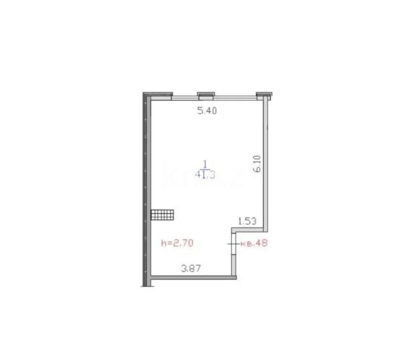 Продажа 1-комнатной квартиры, 41.3 м² - Продажа квартир в новостройках Алматы фото 1 из 1