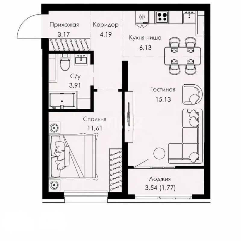 Продажа 2-комнатной квартиры, 46 м² - Продажа квартир от собственников в Алматы - страница 294 фото 1 из 1