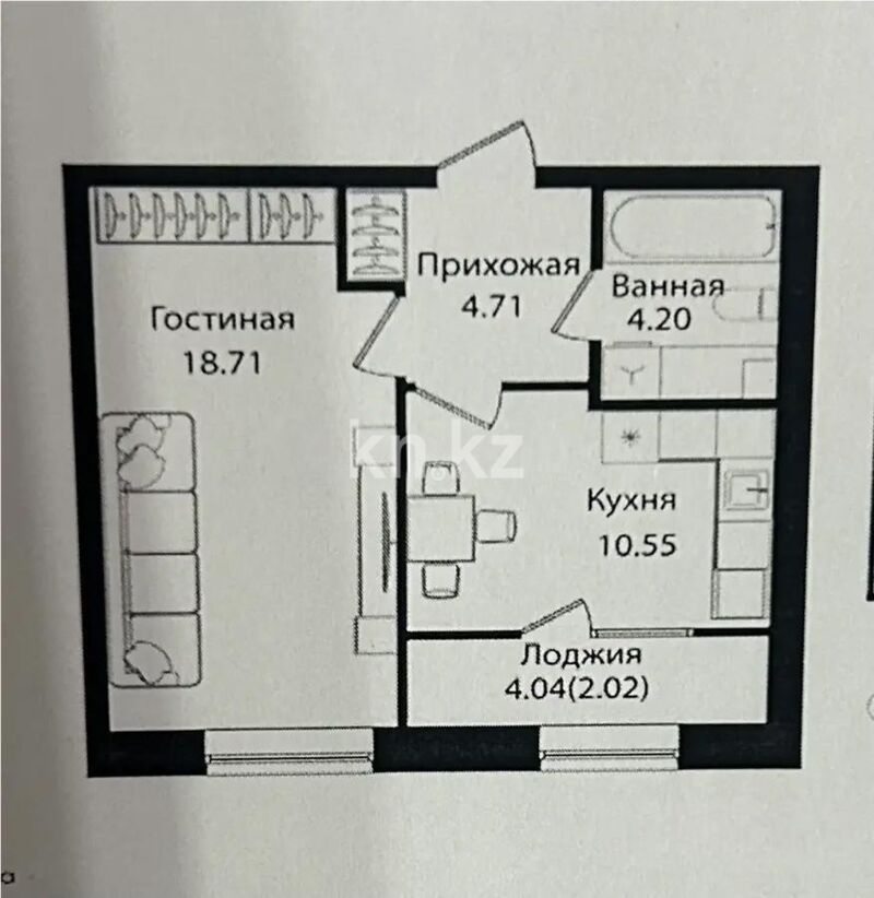 Продажа 1-комнатной квартиры, 40.19 м² - Продажа однокомнатных квартир в р-не Сарыарка Астаны - страница 19 фото 1 из 1