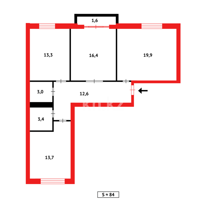 Продажа 3-комнатной квартиры, 84 м² - Продажа трехкомнатных квартир на Юго-Востоке Караганды - страница 13 фото 14 из 14