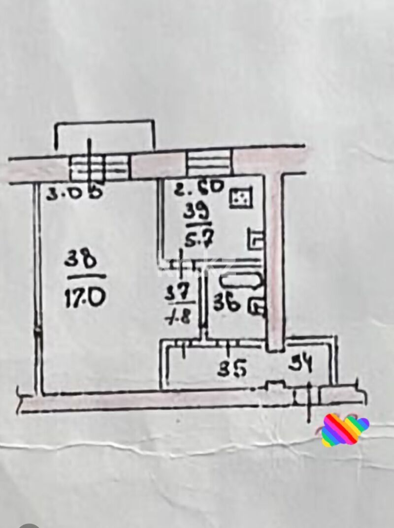 Продажа 1-комнатной квартиры, 32 м² - Продажа однокомнатных квартир в кирпичном доме в Казахстане - страница 42 фото 12 из 12