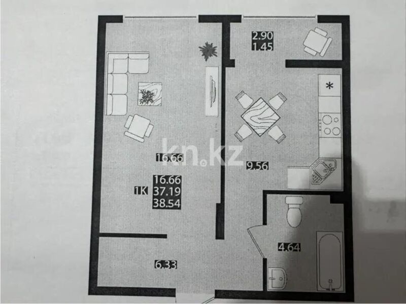 Продажа 1-комнатной квартиры, 38.54 м² - Продажа квартир в Казахстане - страница 248 фото 1 из 1