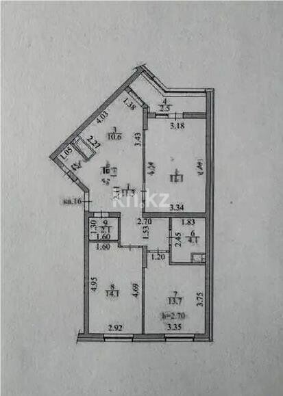Продажа 3-комнатной квартиры, 75 м² - Продажа квартир в блочном доме в Казахстане фото 1 из 1