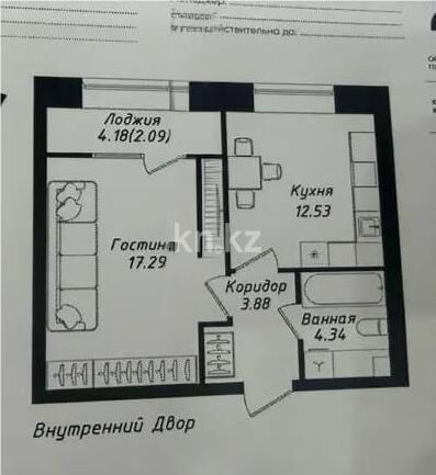 Продажа 1-комнатной квартиры, 40.13 м² - Продажа однокомнатных квартир в р-не Нура Астаны - страница 39 фото 1 из 1