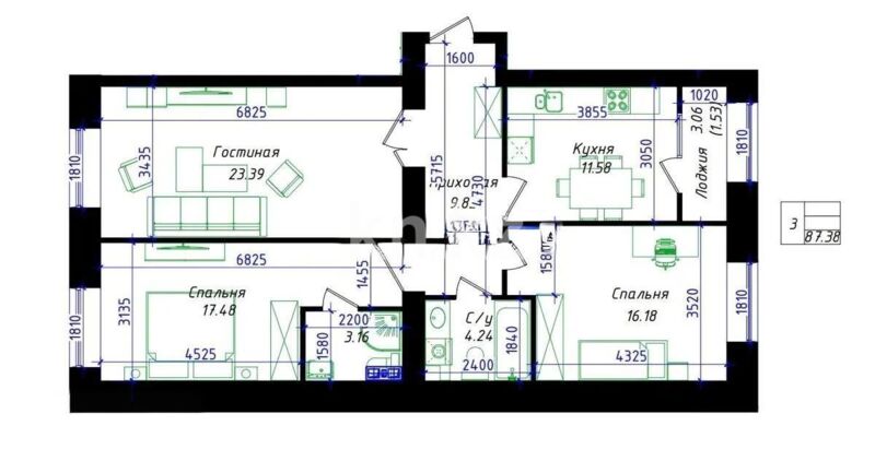 Продажа 3-комнатной квартиры, 88 м² - Продажа трехкомнатных квартир в кирпичном доме в Казахстане - страница 44 фото 4 из 4