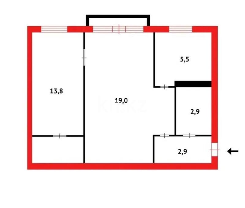Продажа 2-комнатной квартиры, 46 м² - Продажа двухкомнатных квартир в панельном доме в Темиртау - страница 8 фото 6 из 6