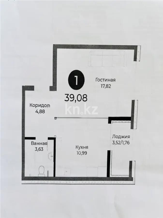Продажа 1-комнатной квартиры, 39 м² - Продажа однокомнатных квартир в р-не Нура Астаны - страница 18 фото 1 из 1