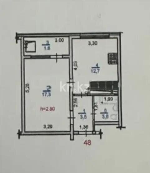Продажа 1-комнатной квартиры, 38.9 м² - Продажа квартир в монолитно-каркасном доме в Казахстане - страница 14 фото 5 из 5