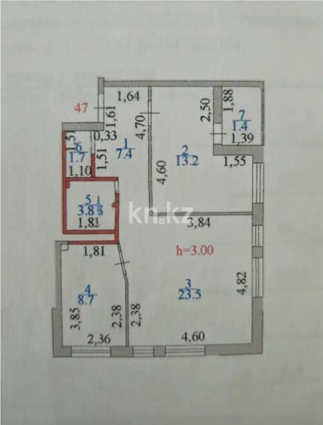 Продажа 2-комнатной квартиры, 60 м² - Продажа квартир в монолитно-каркасном доме в Астане фото 4 из 4