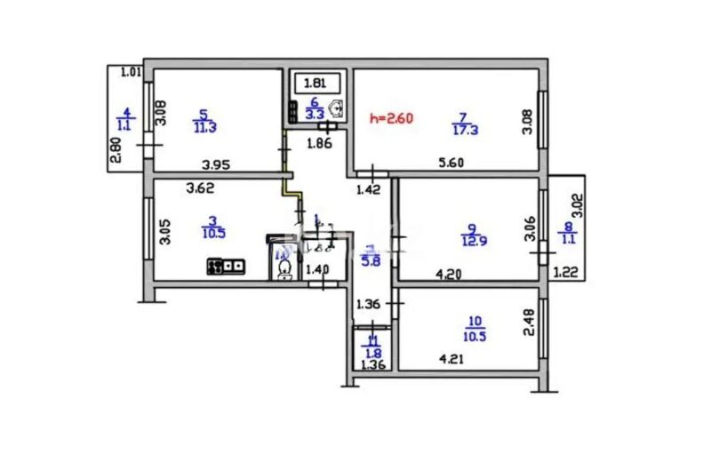 Продажа 4-комнатной квартиры, 84 м² - Продажа четырехкомнатных квартир в панельном доме в Алматы - страница 2 фото 4 из 4