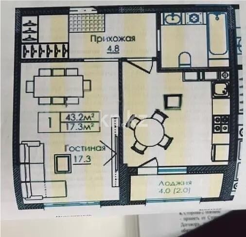 Продажа 1-комнатной квартиры, 42 м² - Продажа однокомнатных квартир в р-не Алматы Астаны - страница 17 фото 1 из 1