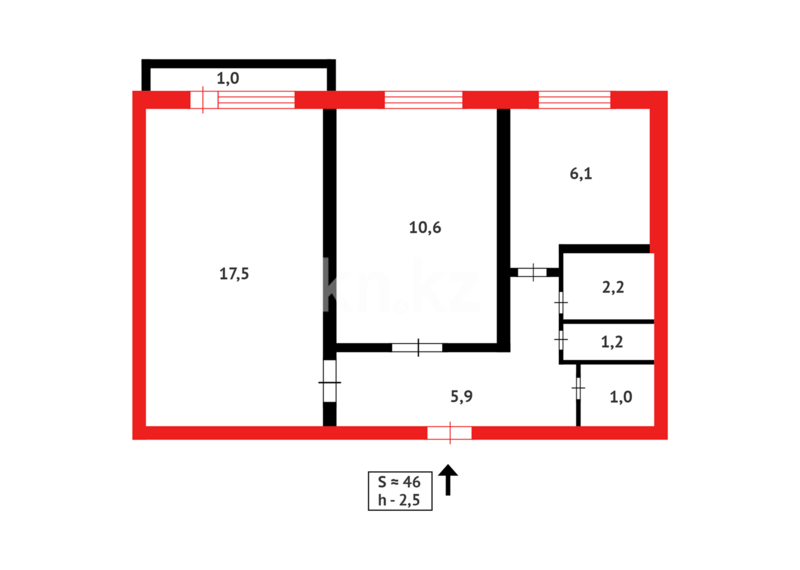 Продажа 2-комнатной квартиры, 45 м² - Продажа двухкомнатных квартир в панельном доме в Казахстане - страница 77 фото 6 из 6