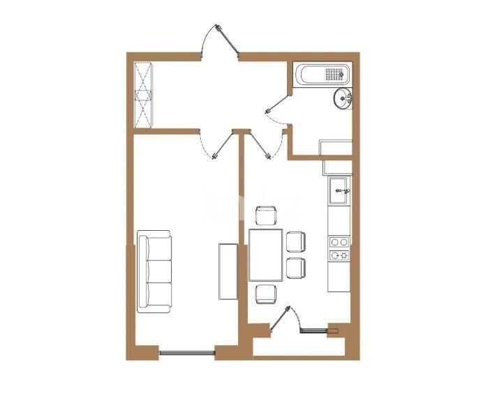 Продажа 1-комнатной квартиры, 41 м² - Продажа однокомнатных квартир в Казахстане - страница 5 фото 1 из 1