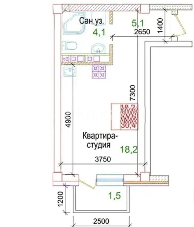 Продажа 1-комнатной квартиры, 31 м² - Продажа однокомнатных квартир от собственников в Алматы - страница 12 фото 2 из 2