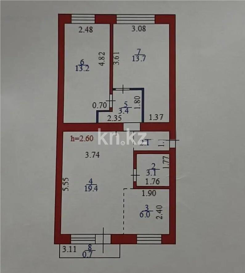 Продажа 3-комнатной квартиры, 61.6 м² - Продажа квартир в панельном доме в Астане фото 6 из 6