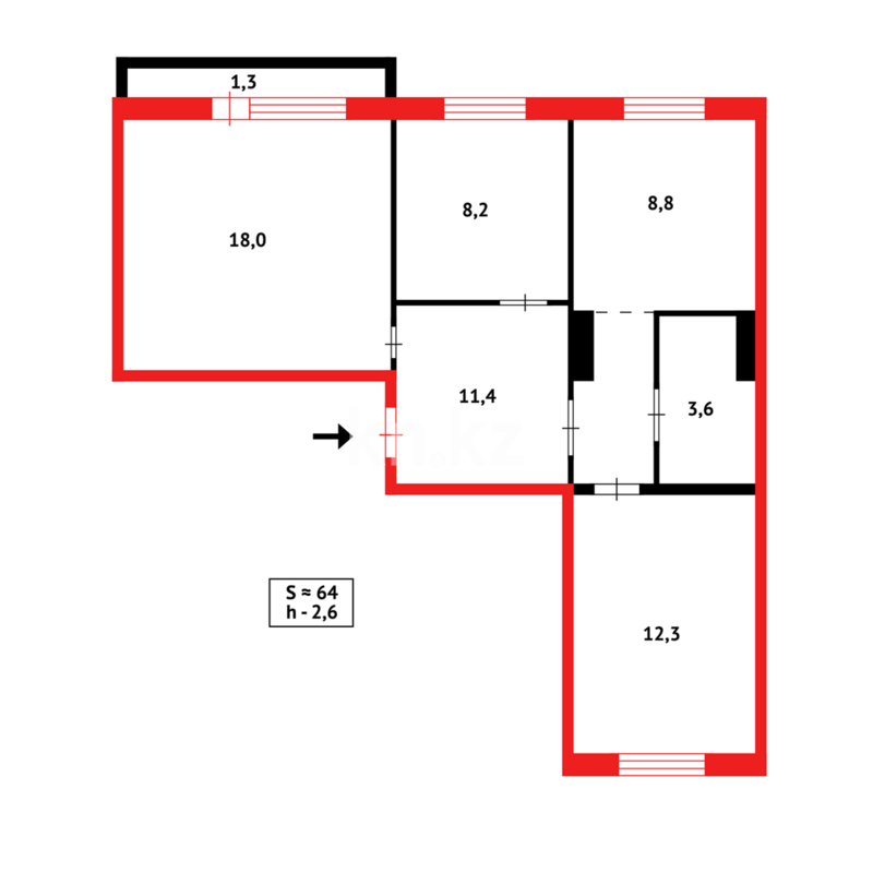 Продажа 3-комнатной квартиры, 65 м² - Продажа трехкомнатных квартир в Караганде - страница 7 фото 9 из 9