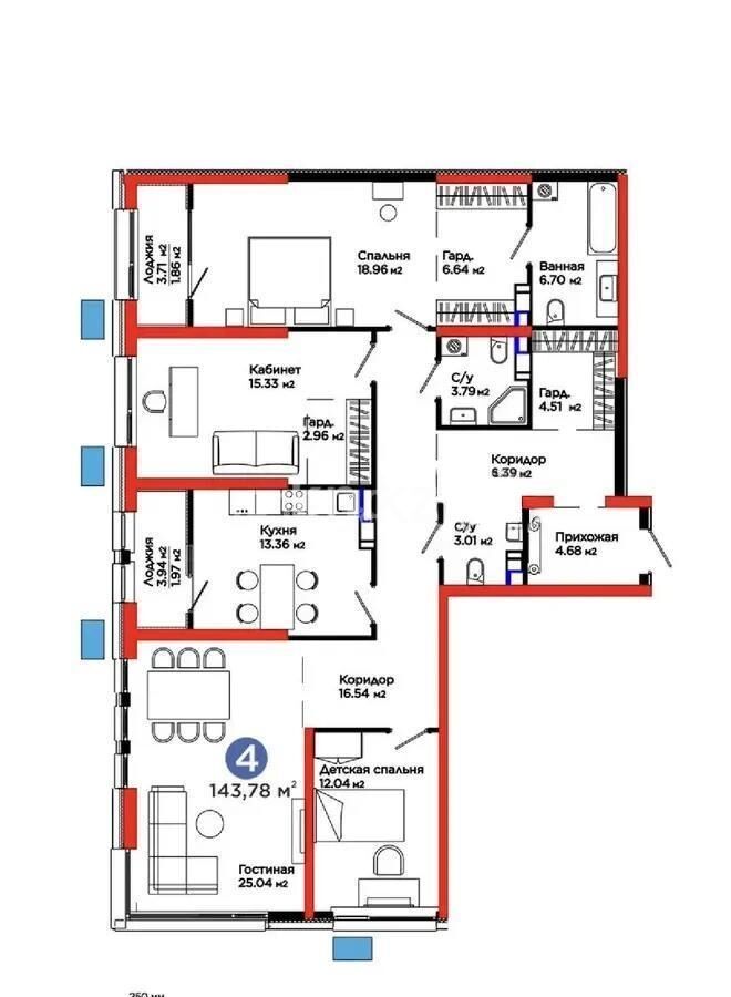 Продажа 4-комнатной квартиры, 143.2 м² - Продажа четырехкомнатных квартир в Алматы - страница 18 фото 4 из 4