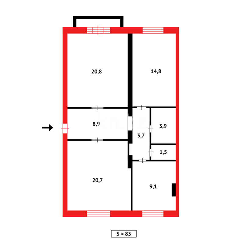 Продажа 3-комнатной квартиры, 82 м² - Продажа трехкомнатных квартир в Майкудуке Караганды - страница 10 фото 11 из 11