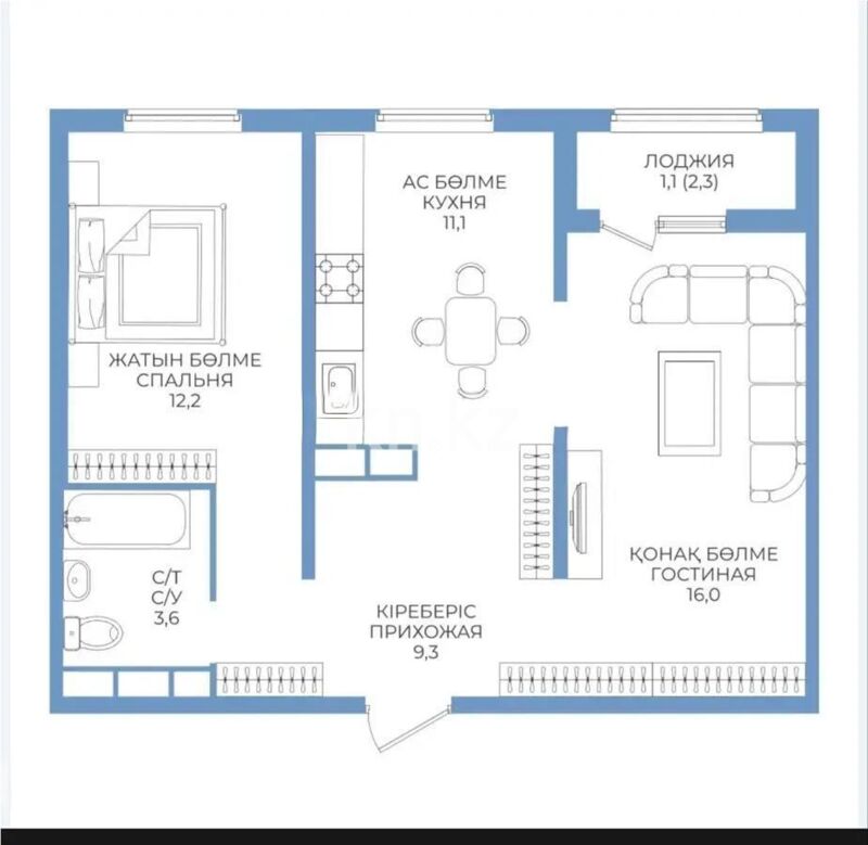 Продажа 2-комнатной квартиры, 54 м² - Продажа двухкомнатных квартир от собственников в Алматы фото 4 из 4