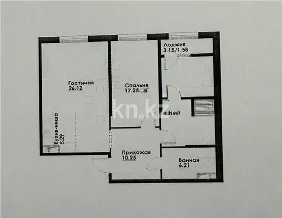 Продажа 3-комнатной квартиры, 85.84 м² - Продажа квартир в монолитно-каркасном доме в Алматы фото 1 из 1