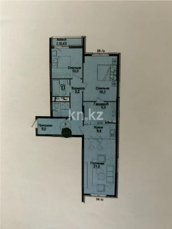 Продажа 3-комнатной квартиры, 83.2 м² - Продажа трехкомнатных квартир в Бостандыкском р-не Алматы - страница 25 фото 1 из 1