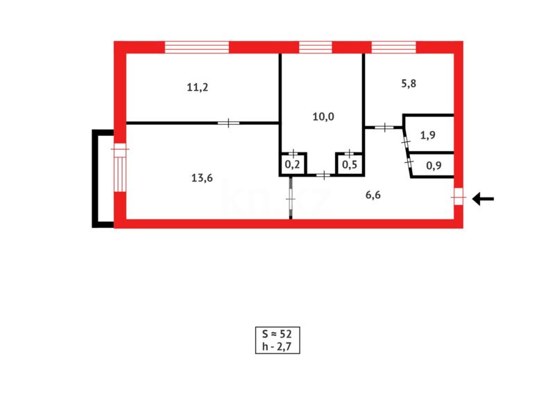 Продажа 3-комнатной квартиры, 54 м² - Продажа квартир в блочном доме в Астане - страница 68 фото 2 из 2