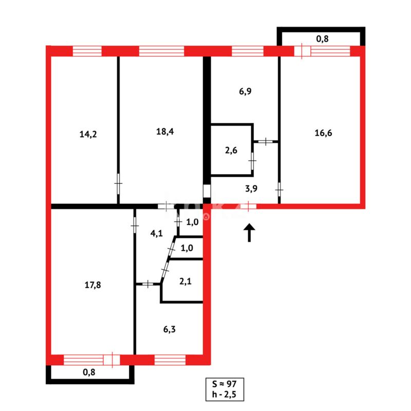 Продажа 5-комнатной квартиры, 96 м² - Продажа пятикомнатных и более квартир в Темиртау фото 22 из 25