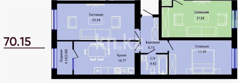 Продажа 2-комнатной квартиры, 70.15 м² - Продажа квартир в новостройках Астаны - страница 21 фото 6 из 6