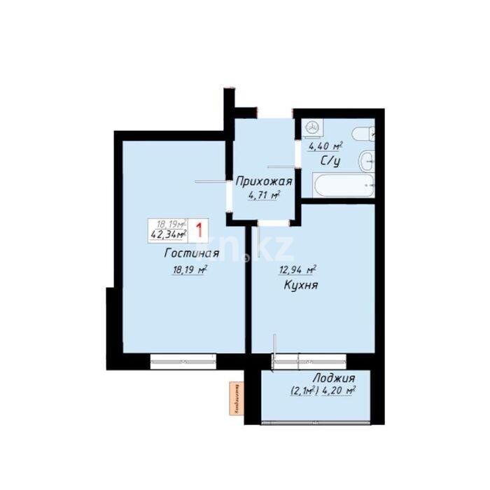 Продажа 1-комнатной квартиры, 42 м² - Продажа квартир в Казахстане - страница 252 фото 2 из 2