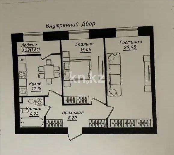 Продажа 2-комнатной квартиры, 59.7 м² - Продажа двухкомнатных квартир в р-не Сарайшык Астаны - страница 31 фото 1 из 1